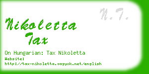 nikoletta tax business card